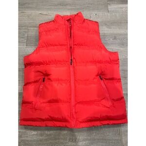 Tuveke Womens Large Red Puffer Vest Full Zip Quilted Lightweight Winter NWT